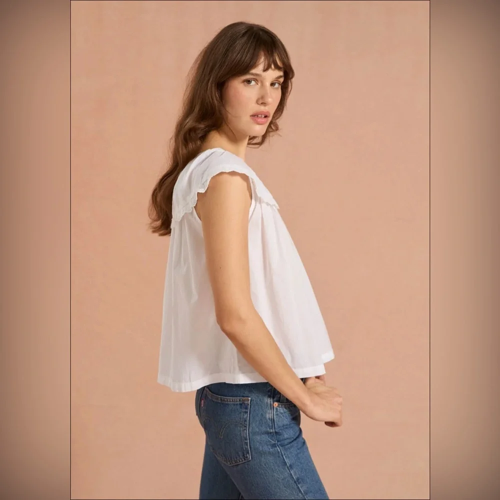 NWOT If Only If Eponine Blouse in white size XS Small - Picture 2 of 16